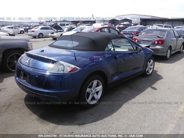 4A3AL25F39E008546 - 2009 MITSUBISHI ECLIPSE SPYDER GS BLUE photo 4