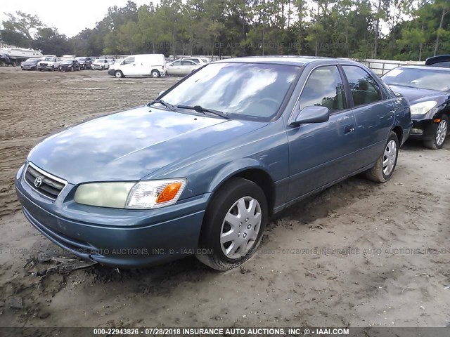 4T1BF22K41U964981 - 2001 TOYOTA CAMRY LE/XLE TEAL photo 2
