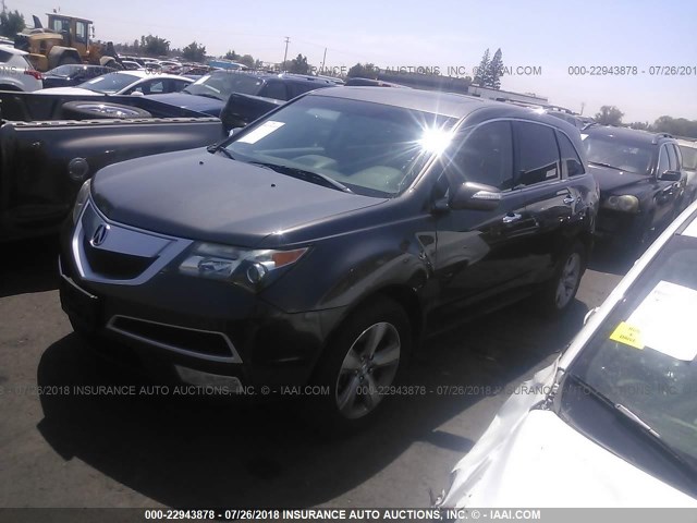 2HNYD2H69BH511680 - 2011 ACURA MDX TECHNOLOGY GRAY photo 2