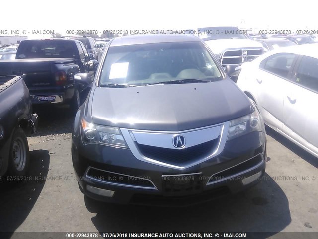 2HNYD2H69BH511680 - 2011 ACURA MDX TECHNOLOGY GRAY photo 6