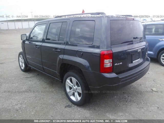 1C4NJRFB9ED911184 - 2014 JEEP PATRIOT LATITUDE BLACK photo 3