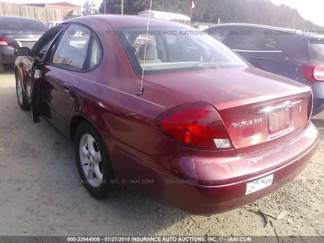 1FAFP55213A277354 - 2003 FORD TAURUS SES RED photo 3