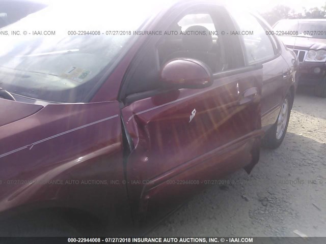 1FAFP55213A277354 - 2003 FORD TAURUS SES RED photo 6