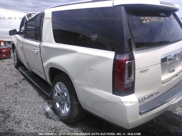 1GKS2JKJ0FR151346 - 2015 GMC YUKON XL DENALI WHITE photo 3