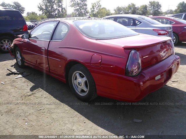 2G1WX12K749456608 - 2004 CHEVROLET MONTE CARLO SS RED photo 3