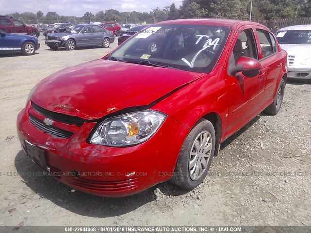 1G1AT58H697277882 - 2009 CHEVROLET COBALT LT RED photo 2