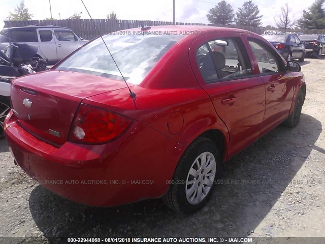 1G1AT58H697277882 - 2009 CHEVROLET COBALT LT RED photo 4