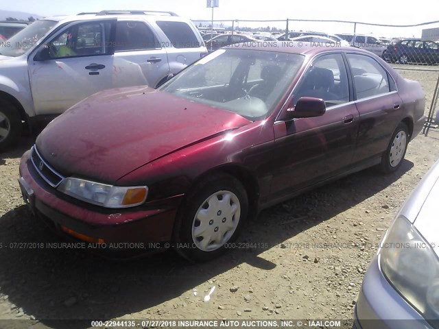 1HGCD5636VA271163 - 1997 HONDA ACCORD LX/EX RED photo 2