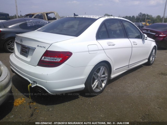 WDDGF8AB7EG233602 - 2014 MERCEDES-BENZ C 300 4MATIC WHITE photo 4