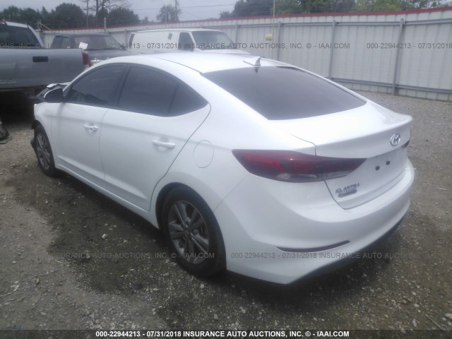 5NPD84LF6JH273563 - 2018 HYUNDAI ELANTRA SEL/VALUE/LIMITED WHITE photo 3