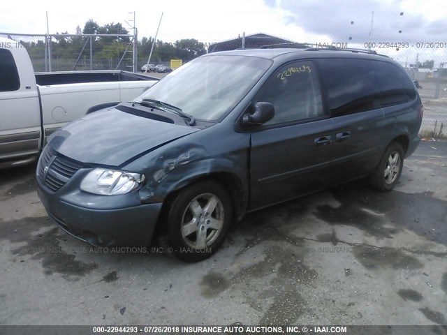 2D4GP44L17R277667 - 2007 DODGE GRAND CARAVAN SXT BLUE photo 2