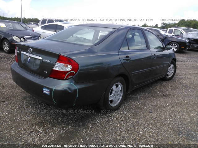 4T1BF32K43U556697 - 2003 TOYOTA CAMRY LE/XLE/SE Yaşıl foto 4