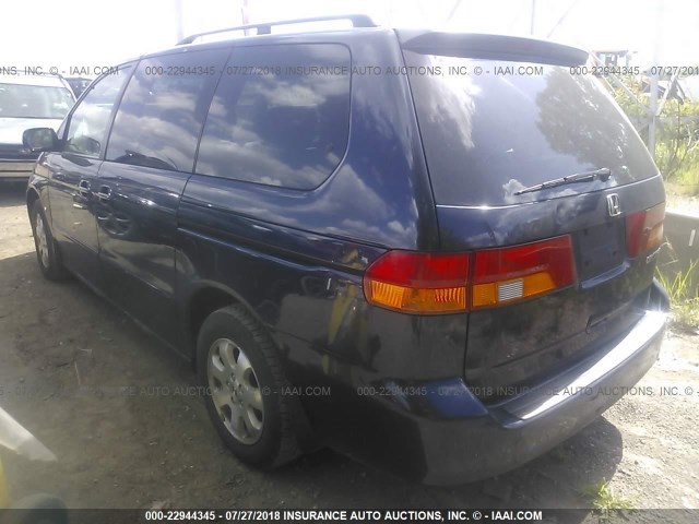 5FNRL18084B008072 - 2004 HONDA ODYSSEY EXL Dark Blue photo 3