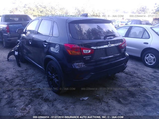 JA4AP3AUXJZ026017 - 2018 MITSUBISHI OUTLANDER SPORT ES/SE BLACK photo 3