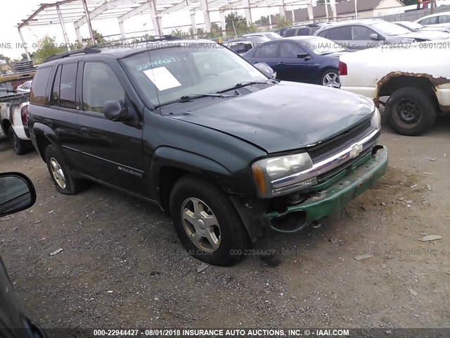 1GNDT13S122383831 - 2002 CHEVROLET TRAILBLAZER  GREEN photo 1