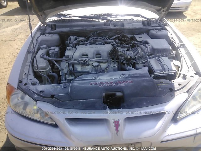 1G2NV52E02M545726 - 2002 PONTIAC GRAND AM GT1 SILVER photo 10