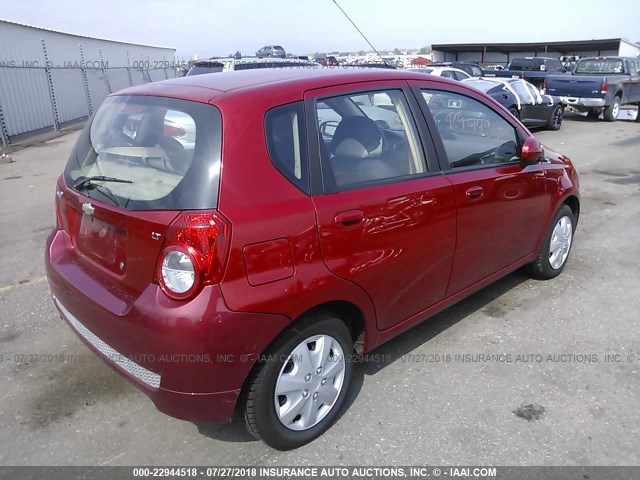 KL1TD6DE0BB147797 - 2011 CHEVROLET AVEO LS/LT RED photo 4