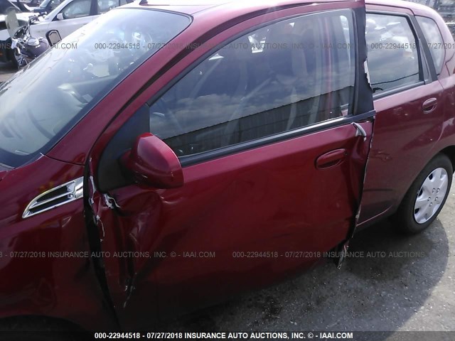 KL1TD6DE0BB147797 - 2011 CHEVROLET AVEO LS/LT RED photo 6