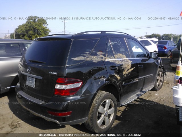 4JGBB8GB2BA672451 - 2011 MERCEDES-BENZ ML 350 4MATIC BLACK photo 4