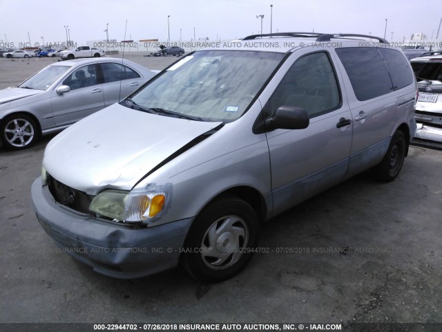 4T3ZF13C62U454205 - 2002 TOYOTA SIENNA LE/XLE TAN photo 2