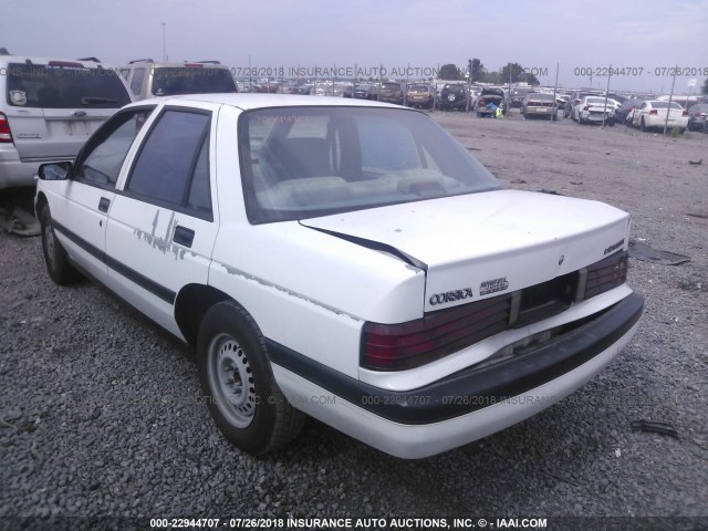 1G1LD55M9RY282799 - 1994 CHEVROLET CORSICA WHITE photo 3