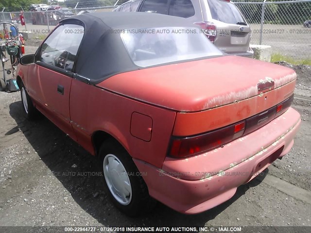 JG1MR3364NK217368 - 1992 GEO METRO LSI/SPRINT/CL RED photo 3