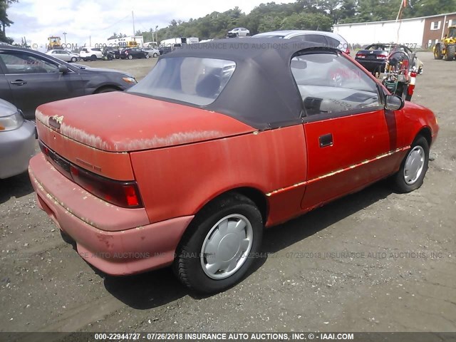 JG1MR3364NK217368 - 1992 GEO METRO LSI/SPRINT/CL RED photo 4