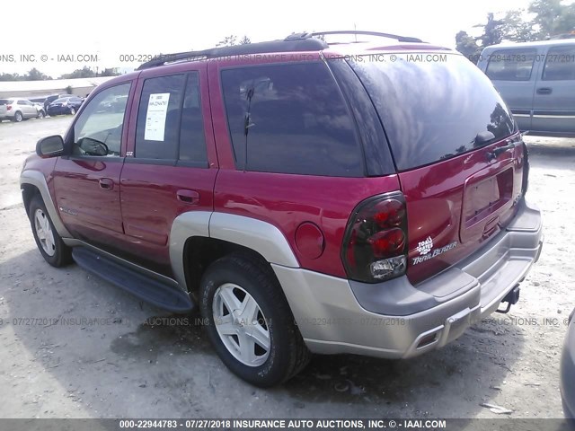 1GNDT13S322300352 - 2002 CHEVROLET TRAILBLAZER  RED photo 3