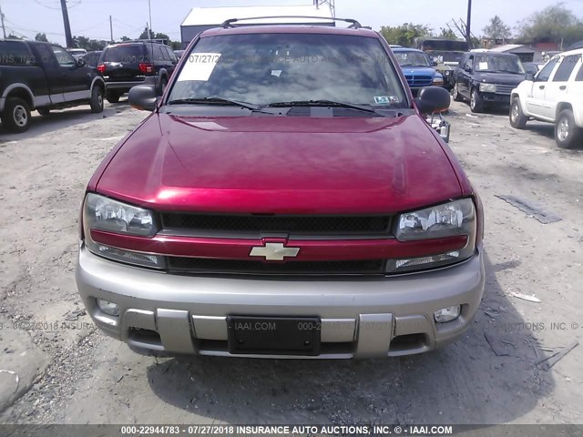 1GNDT13S322300352 - 2002 CHEVROLET TRAILBLAZER  RED photo 6