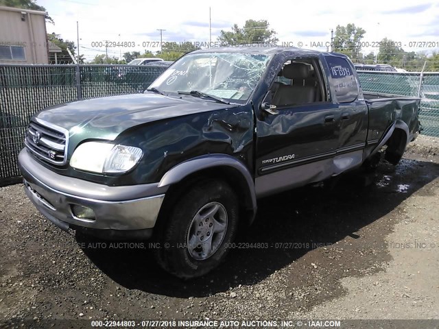 5TBRT38181S209815 - 2001 TOYOTA TUNDRA ACCESS CAB LIMITED GREEN photo 2