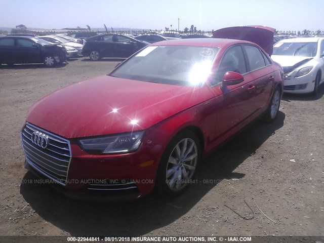 WAUGMAF44HN061916 - 2017 AUDI A4 ULTRA PREMIUM RED photo 2