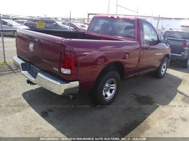 3C6JD6AP4CG201270 - 2012 DODGE RAM 1500 ST RED photo 4