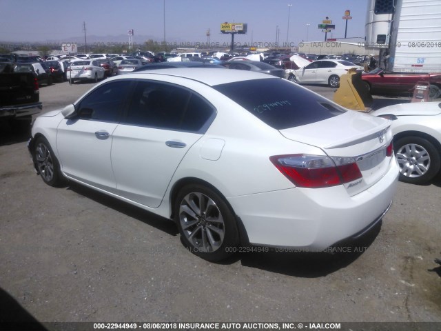 1HGCR2F59DA125548 - 2013 HONDA ACCORD SPORT WHITE photo 3