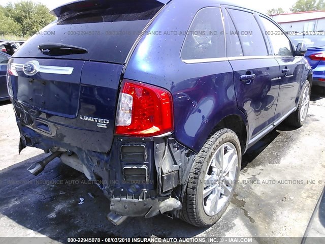 2FMDK4KCXBBB44145 - 2011 FORD EDGE LIMITED Dark Blue photo 4