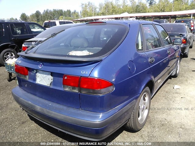 YS3DD55N3X2074365 - 1999 SAAB 9-3 S BLUE photo 4