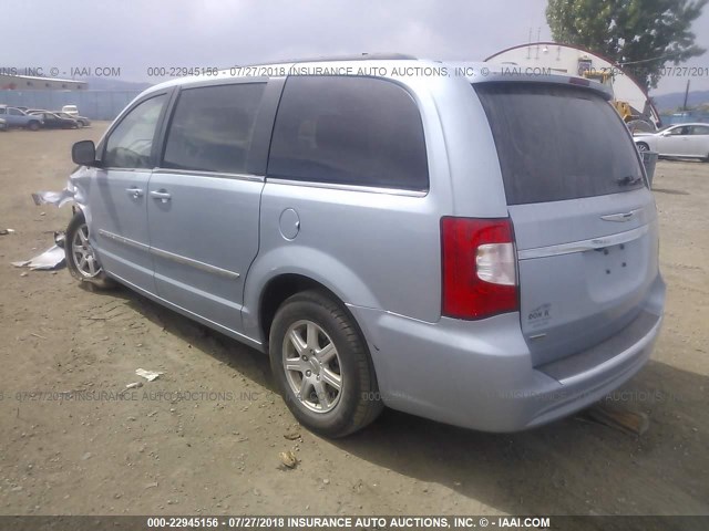 2C4RC1BG5DR584289 - 2013 CHRYSLER TOWN & COUNTRY TOURING Light Blue photo 3