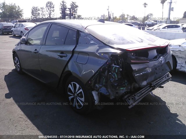 JTDKARFP0H3002047 - 2017 TOYOTA PRIUS PRIME  GRAY photo 3