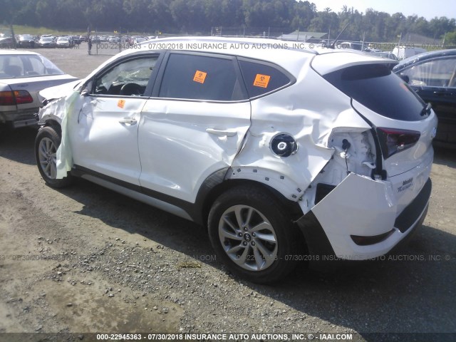 KM8J33A40HU267668 - 2017 HYUNDAI TUCSON LIMITED/SPORT AND ECO/SE WHITE photo 3
