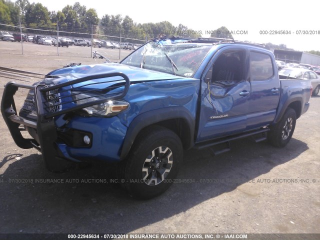 3TMCZ5AN3HM116795 - 2017 TOYOTA TACOMA DBL CAB/SR/TRDSPT/OR/PRO ლურჯი ფოტო 2