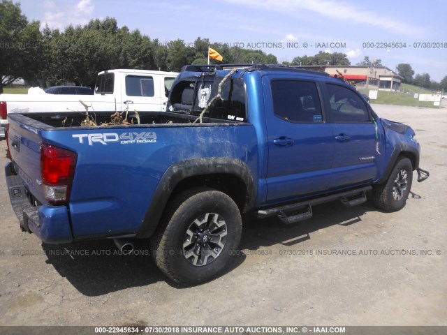 3TMCZ5AN3HM116795 - 2017 TOYOTA TACOMA DBL CAB/SR/TRDSPT/OR/PRO ლურჯი ფოტო 4