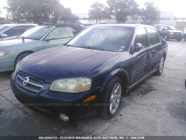 JN1DA31AX3T405599 - 2003 NISSAN MAXIMA GLE/SE BLUE photo 2