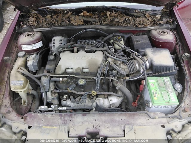 1G1NE52J72M588302 - 2002 CHEVROLET MALIBU LS მუქწითელი ფოტო 10