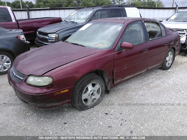 1G1NE52J72M588302 - 2002 CHEVROLET MALIBU LS მუქწითელი ფოტო 2