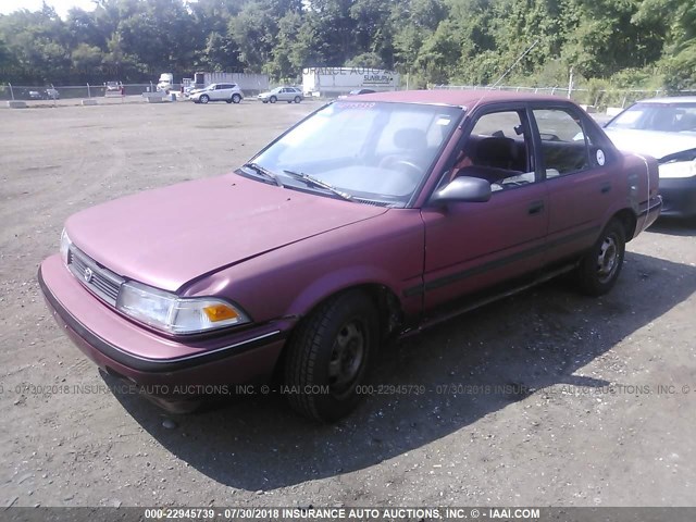 JT2AE94A6N0302468 - 1992 TOYOTA COROLLA DLX RED photo 2