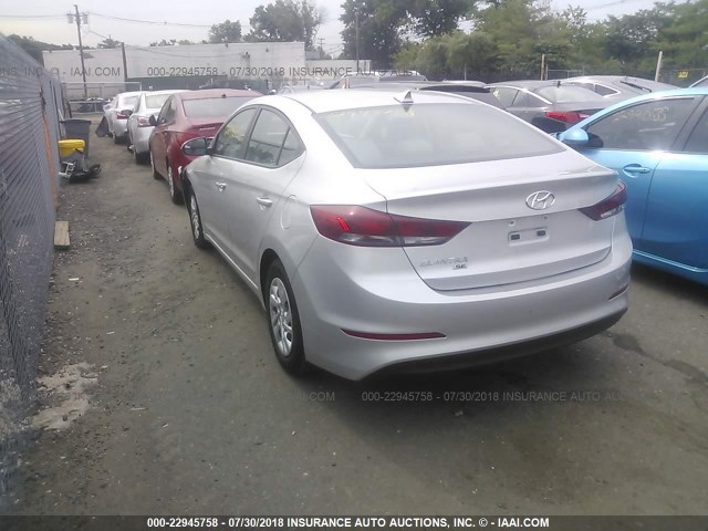 5NPD74LF7HH076446 - 2017 HYUNDAI ELANTRA SE SILVER photo 3