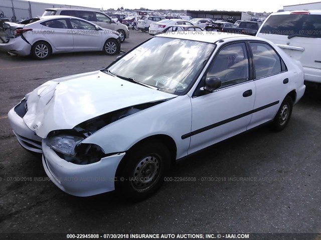 JHMEG8540NS014549 - 1992 HONDA CIVIC DX/LX WHITE photo 2