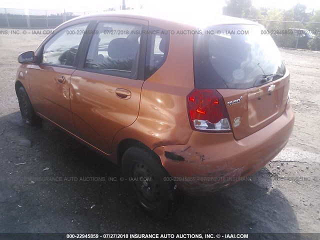 KL1TD66627B758749 - 2007 CHEVROLET AVEO LS ORANGE photo 3