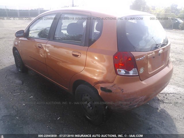 KL1TD66627B758749 - 2007 CHEVROLET AVEO LS ORANGE photo 6
