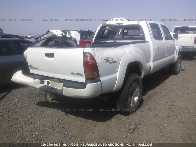 5TEMU52N97Z328281 - 2007 TOYOTA TACOMA DOUBLE CAB LONG BED WHITE photo 4