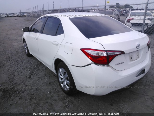 5YFBURHEXGP450157 - 2016 TOYOTA COROLLA L/LE/LE PLS/PRM/S/S PLS WHITE photo 3